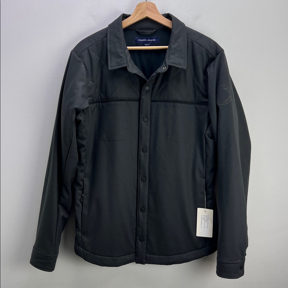 Fisher + Baker Birmingham CPO Jacket Slate Gray Quilted Wool Mens Medium New